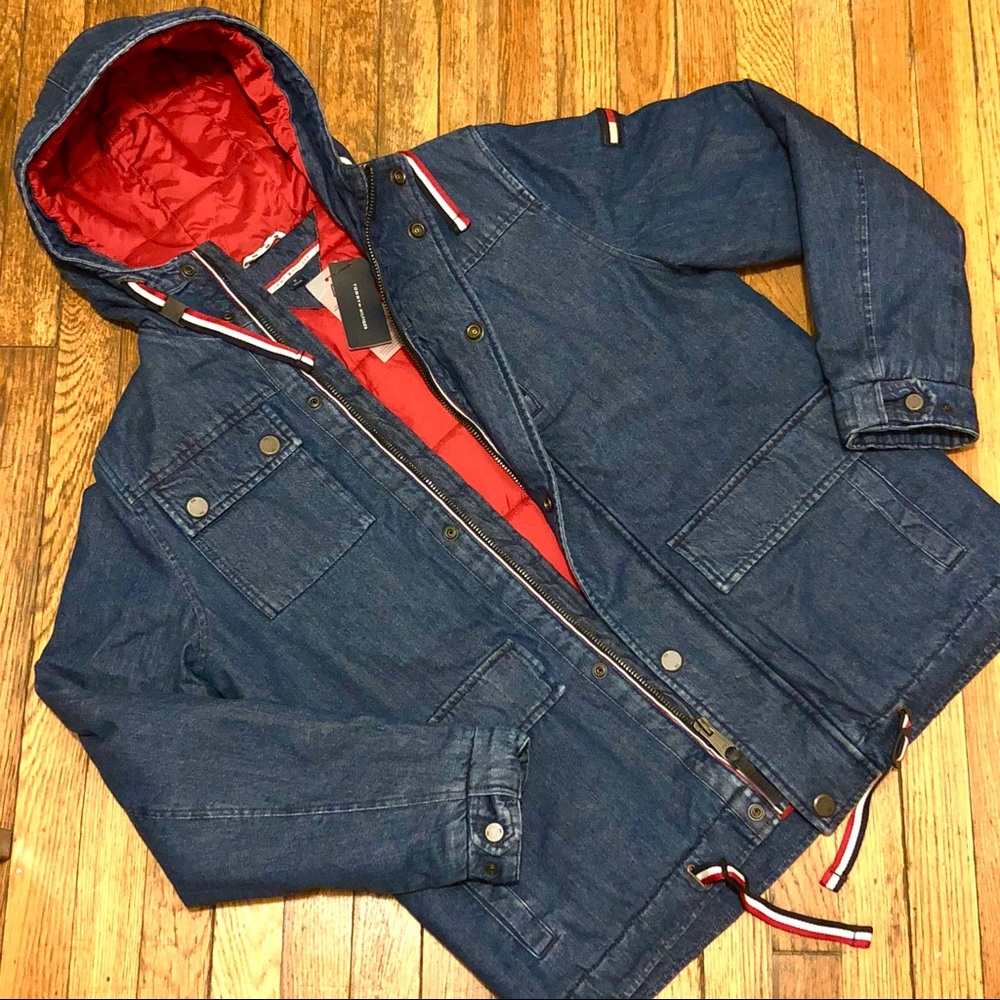 Tommy Hilfiger Quilted Winter Denim Jacket NWT